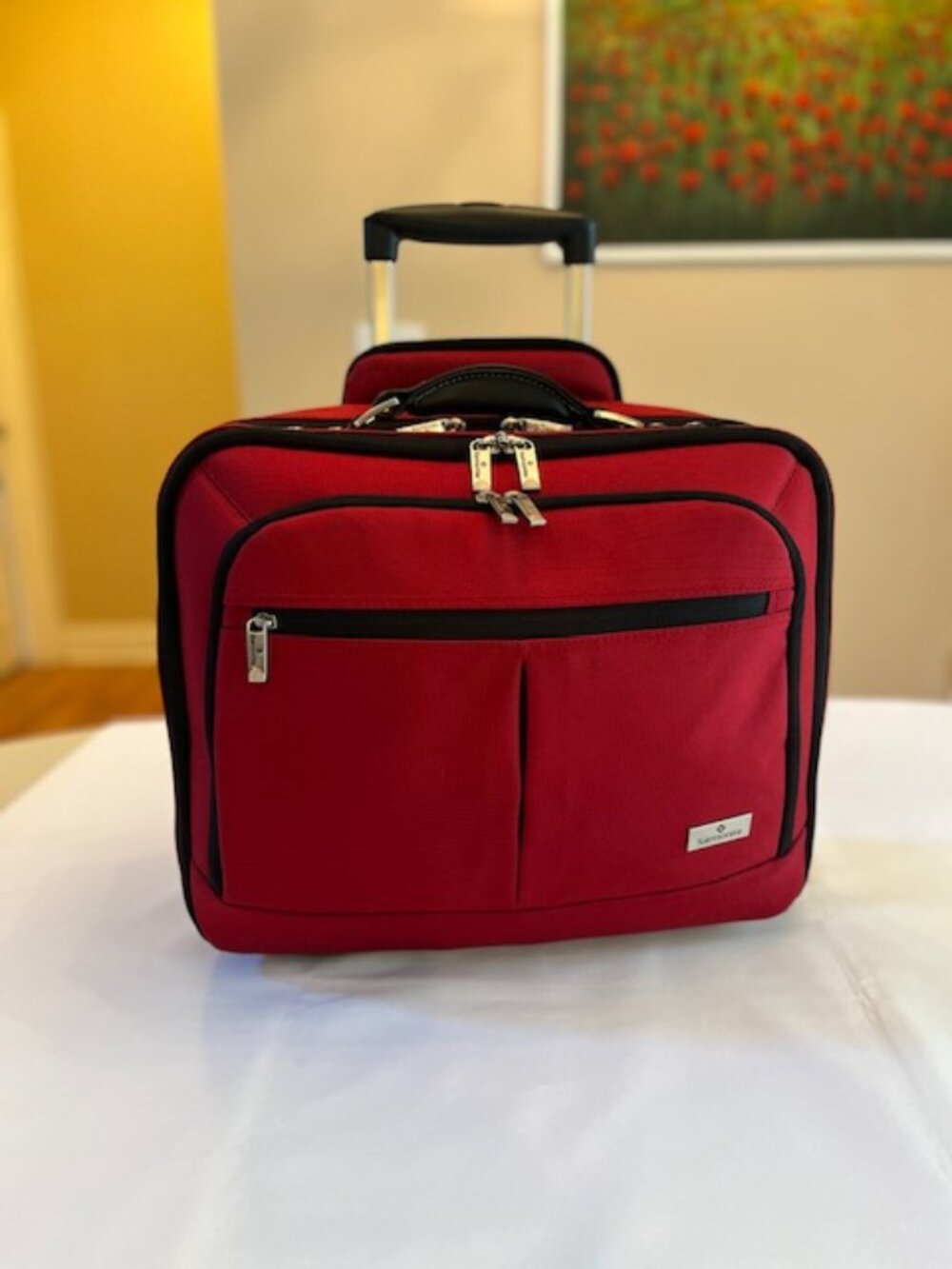 SAMSONITE | Red Softside Rolling Carry-On Business Case Travel Organizer-EUC